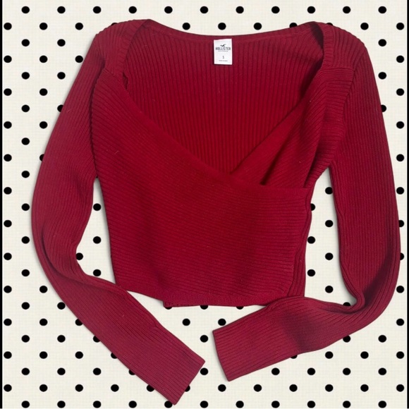 Hollister Sweaters - Red Hollister Co. long sleeve top ❄️
